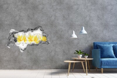 Sticker effetto rottura muro Un paradiso di fiori dietro il muro