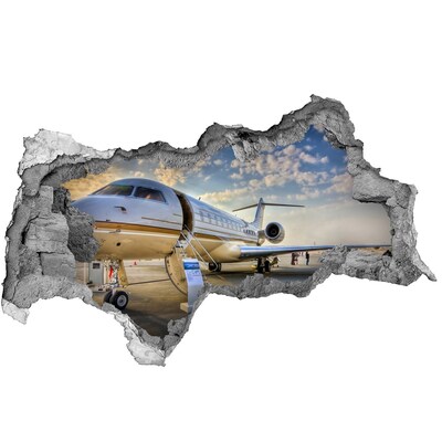 Adesivo con vista dietro il muro Jet di lusso all'aeroporto