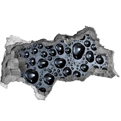 Sticker effetto rottura muro Acqua nera con gocce