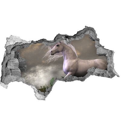 Decorazione da parete buco nel muro Un cavallo mitico in un paesaggio magico