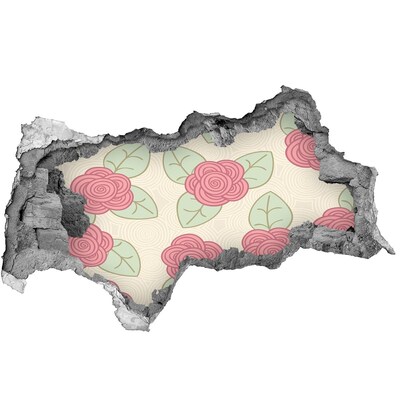 Adesivo con vista dietro il muro Motivo floreale sulla parete