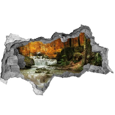 Decorazione da parete buco nel muro Cascata autunnale nella foresta