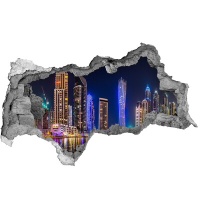 Sticker effetto rottura muro Lo skyline moderno di Dubai