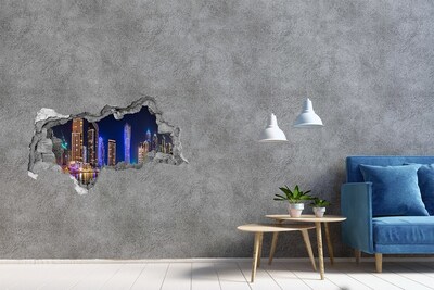 Sticker effetto rottura muro Lo skyline moderno di Dubai