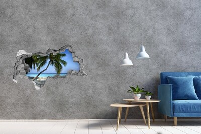 Decorazione da parete buco nel muro Oasi tropicale con palme