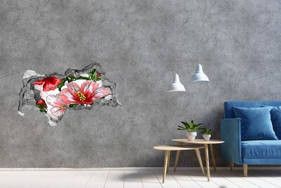 Decorazione da parete buco nel muro Fiori in un buco nel muro