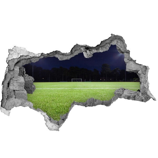 Sticker effetto rottura muro Campo da calcio di notte