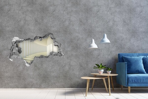 Adesivo con vista dietro il muro L'illusione dello spazio infinito