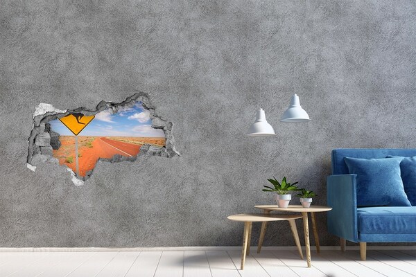 Decorazione da parete buco nel muro Strada nel deserto