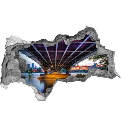 Sticker effetto rottura muro Ponte sul fiume