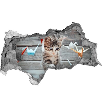 Decorazione da parete buco nel muro Gattino in un buco nel muro