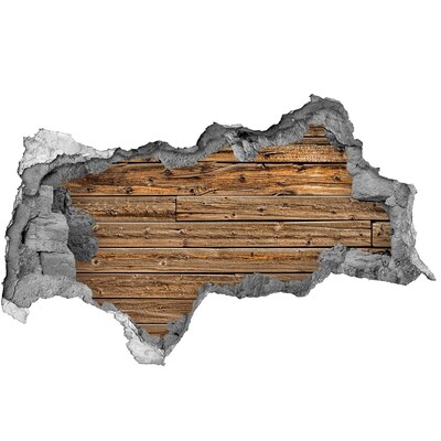 Decorazione da parete buco nel muro Un muro danneggiato con assi di legno