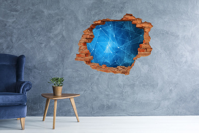 Adesivo murale buco 3D Spazio digitale dietro il muro