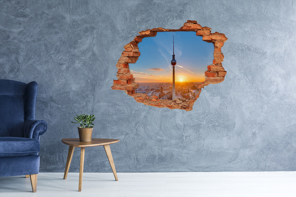 Adesivo con buco sbrecciato Tramonto su Berlino