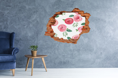 Adesivo murale buco 3D Fiore nel buco nel muro