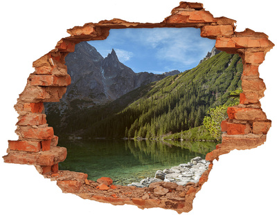 Adesivo con buco sbrecciato Lago di montagna nella valle