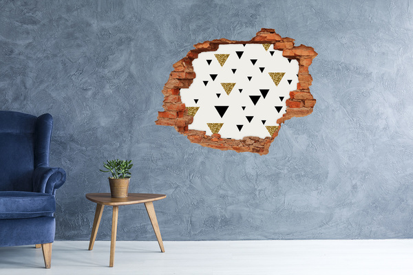 Adesivo con buco sbrecciato Design moderno con triangoli