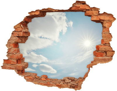 Adesivo effetto buco nel muro Cielo con raggi di sole