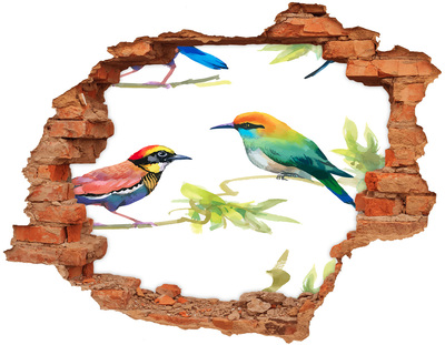 Adesivo effetto buco nel muro Uccelli in un paradiso tropicale