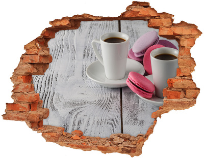 Adesivo con buco sbrecciato Paradiso del caffè con i macarons