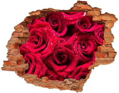 Adesivo con buco sbrecciato Un paradiso floreale con le rose