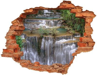 Adesivo effetto buco nel muro Cascata nella giungla