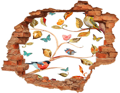 Adesivo murale buco 3D Giardino nel buco nel muro