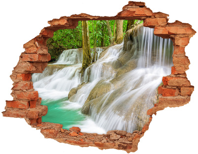 Adesivo murale buco 3D Cascata nella giungla