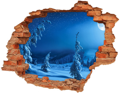 Adesivo effetto buco nel muro Paesaggio invernale in montagna