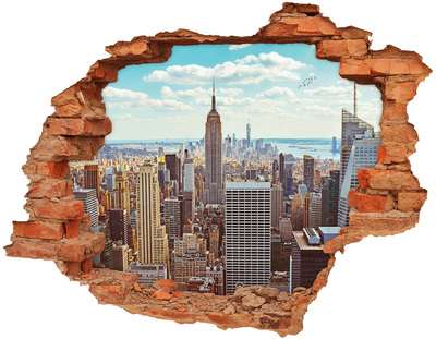 Adesivo con buco sbrecciato Veduta di New York