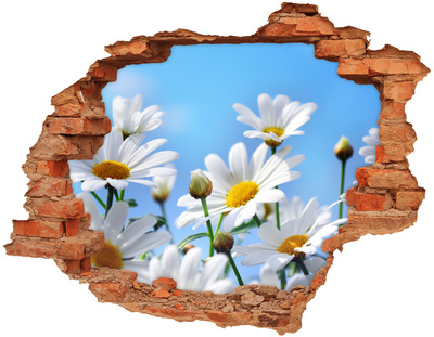 Adesivo con buco sbrecciato Un paradiso di fiori dietro il muro