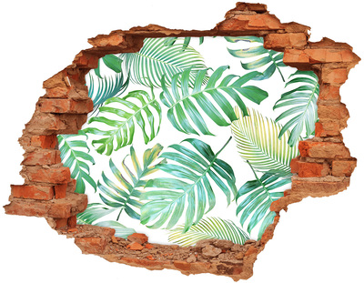Adesivo effetto buco nel muro Giungla verde alle spalle del muro