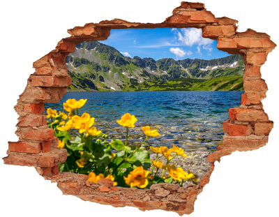 Adesivo con buco sbrecciato Paesaggio montano in riva al lago