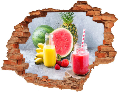 Adesivo murale buco 3D Un paradiso di cocktail fruttati