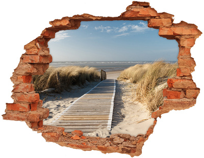 Adesivo con buco sbrecciato Cartello per la spiaggia