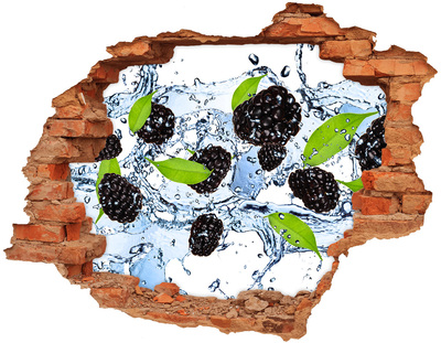 Adesivo con buco sbrecciato Cascata di more fruttate