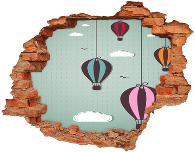 Adesivo effetto buco nel muro Palloncini nel cielo