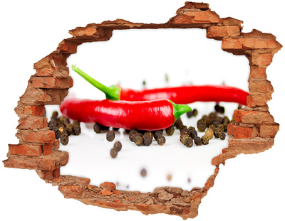 Adesivo con buco sbrecciato Spezie piccanti in cucina
