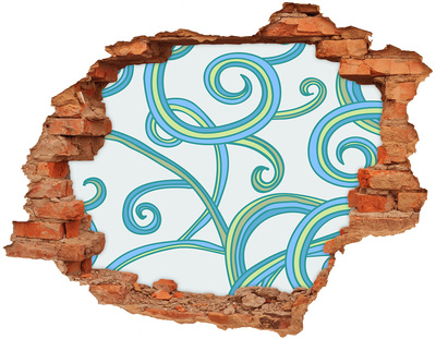Adesivo con buco sbrecciato Onde colorate sullo sfondo del muro
