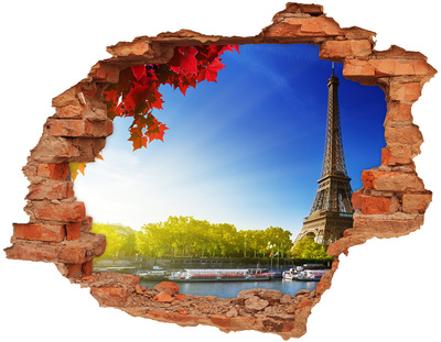 Adesivo murale buco 3D La Torre Eiffel a Parigi