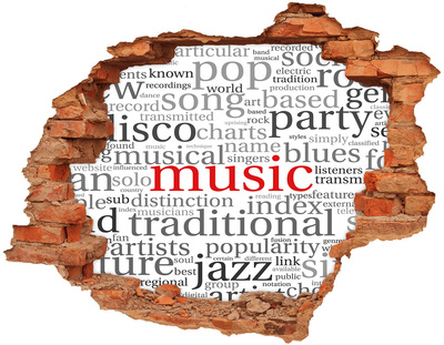 Adesivo effetto buco nel muro Buco musicale nel muro