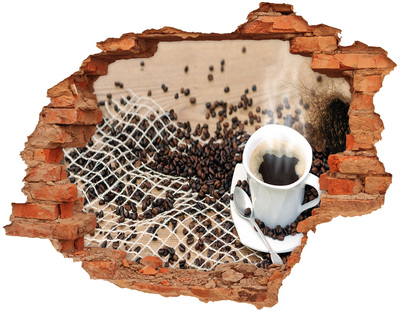 Adesivo murale buco 3D Caffè in un bar casalingo