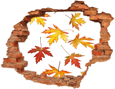 Adesivo con buco sbrecciato Paesaggio autunnale con foglie