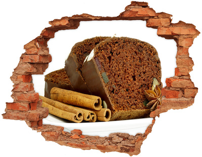 Adesivo effetto buco nel muro Torta al cioccolato con spezie