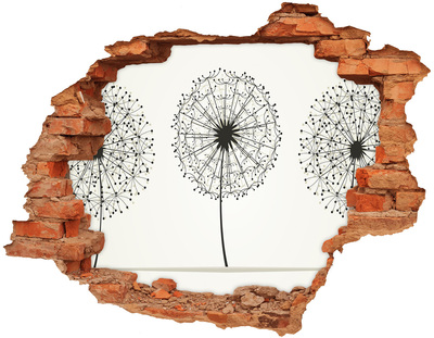 Adesivo effetto buco nel muro Denti di leone contro il muro