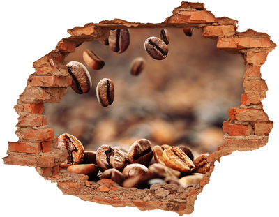 Adesivo murale buco 3D Caffè a portata di mano