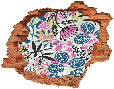 Adesivo murale buco 3D Giardino tropicale in una buca