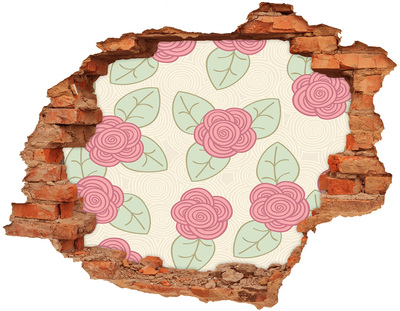 Adesivo murale buco 3D Motivo floreale sulla parete