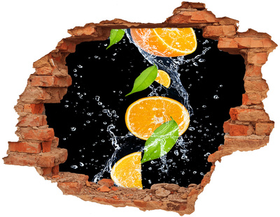 Adesivo murale buco 3D Un rinfrescante ruscello di agrumi