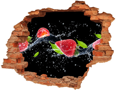 Adesivo con buco sbrecciato Fragola in acqua